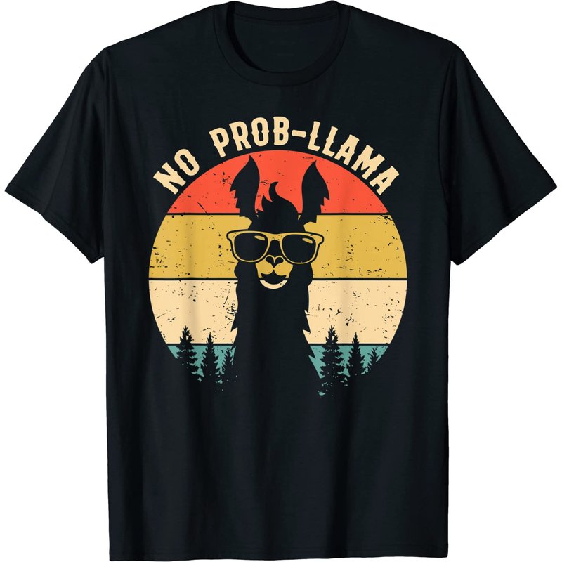 T-shirt Vintage Llama Alpaca No Prob-llama pour hommes — T-shirts pour hommes