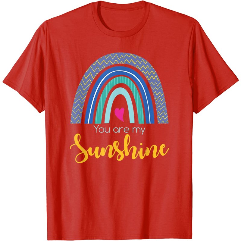 T-shirt You Are My Sunshine Gifts avec cœur arc-en-ciel pour hommes — T-shirts pour hommes