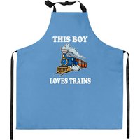 This Boy Loves Trains Kitchen Apron for Train Wagon Lovers