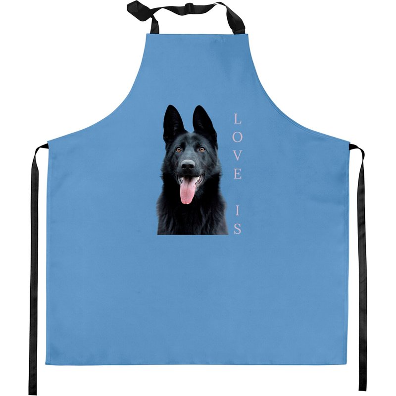 Tablier de cuisine avec chien berger allemand noir — Tabliers de cuisine