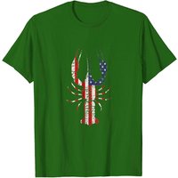 Crawfish T-shirt Mardi Gras Fleur De Lis American Flag for Men