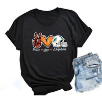 T-shirt de football Miami Dolphins Peace Love Dolphins pour hommes