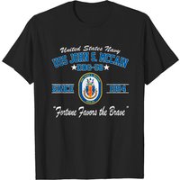 T-shirt USS John McCain DDG-56 pour hommes en noir — T-shirts pour hommes