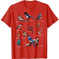 T-shirt Oiseaux de Jardin Cardinal Geai Bleu Colibri Rouge-gorge Troglodyte Pinson — T-shirts pour hommes