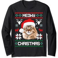 Maine Coon Meowy Christmas Pull Moche à Manches Longues Unisexe
