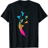 T-shirt Oiseaux Volants en Plume pour Hommes Noir — T-shirts pour hommes