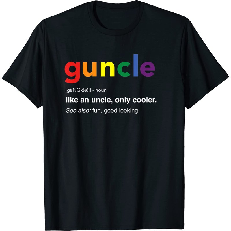 T-shirt Guncle Définition Couleurs de Fierté Arc-en-Ciel pour Hommes — T-shirts pour hommes
