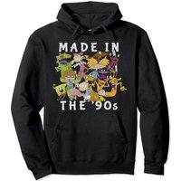 Nickelodeon Men's Cartoon Hoodie 90's Faded Character Collage — Mens T Shirts