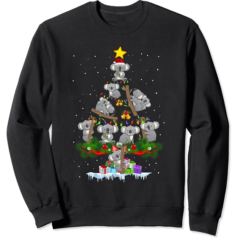 Sweatshirt de Noël Koala avec lumières et pyjama de Santa — Sweats à capuche pour hommes