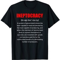 T-shirt pour hommes avec citation sur l'ineptocratie et slogan politique