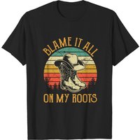 T-shirt Country Blame It All On My Roots pour hommes — T-shirts pour hommes