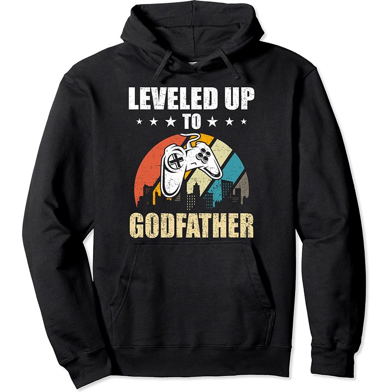 Haut à capuchon Leveled Up To Godfather Video Gamer — Sweats à capuche pour hommes