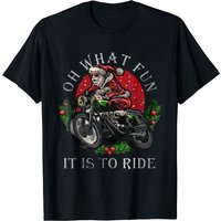 Biker Santa Motorcycle Fan Christmas T-Shirt for Men — Mens T Shirts