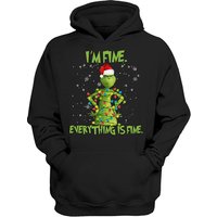 Hoodie I'm Fine Everything Is Fine The Grinch Lights