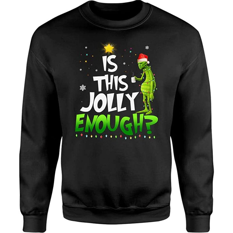 Sweatshirt Is This Jolly Enough Santa The Grinch — Sweats à capuche pour hommes