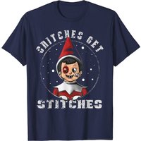 T-shirt Snitches Get Stitches The Elf Xmas pour hommes