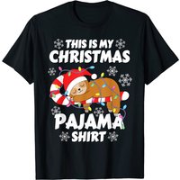 Kawaii Sleeping Sloth Christmas Pajama T-Shirt for Men — Mens T Shirts