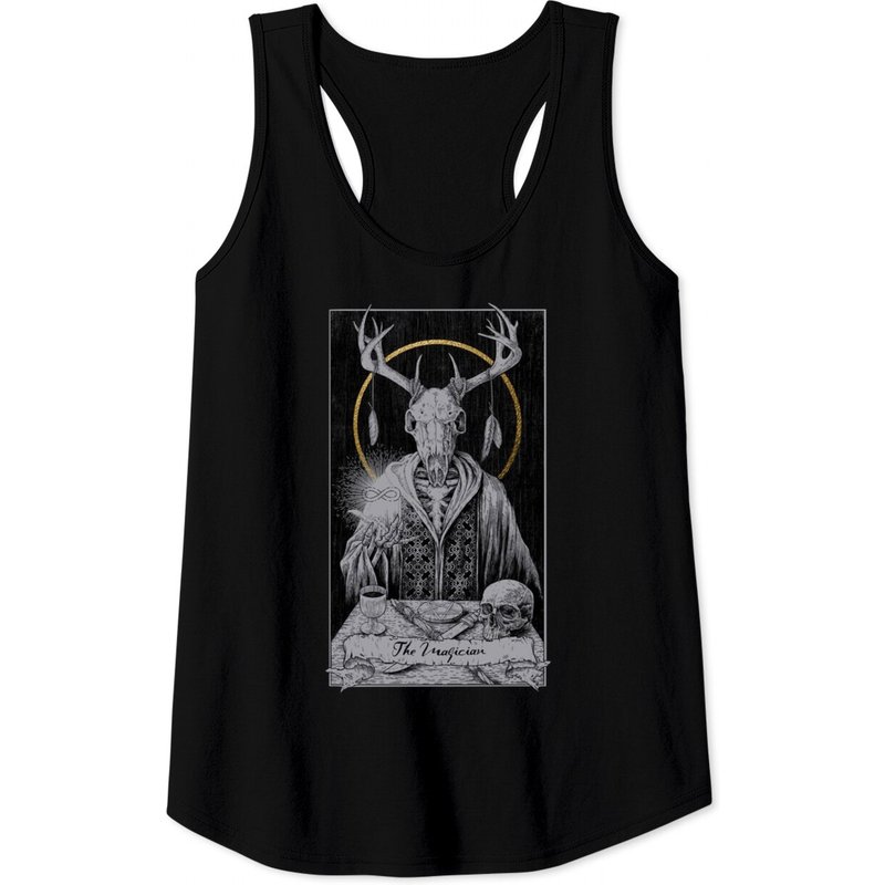 Magician Tarot Card Tank Top for Men in Black — Mens T Shirts