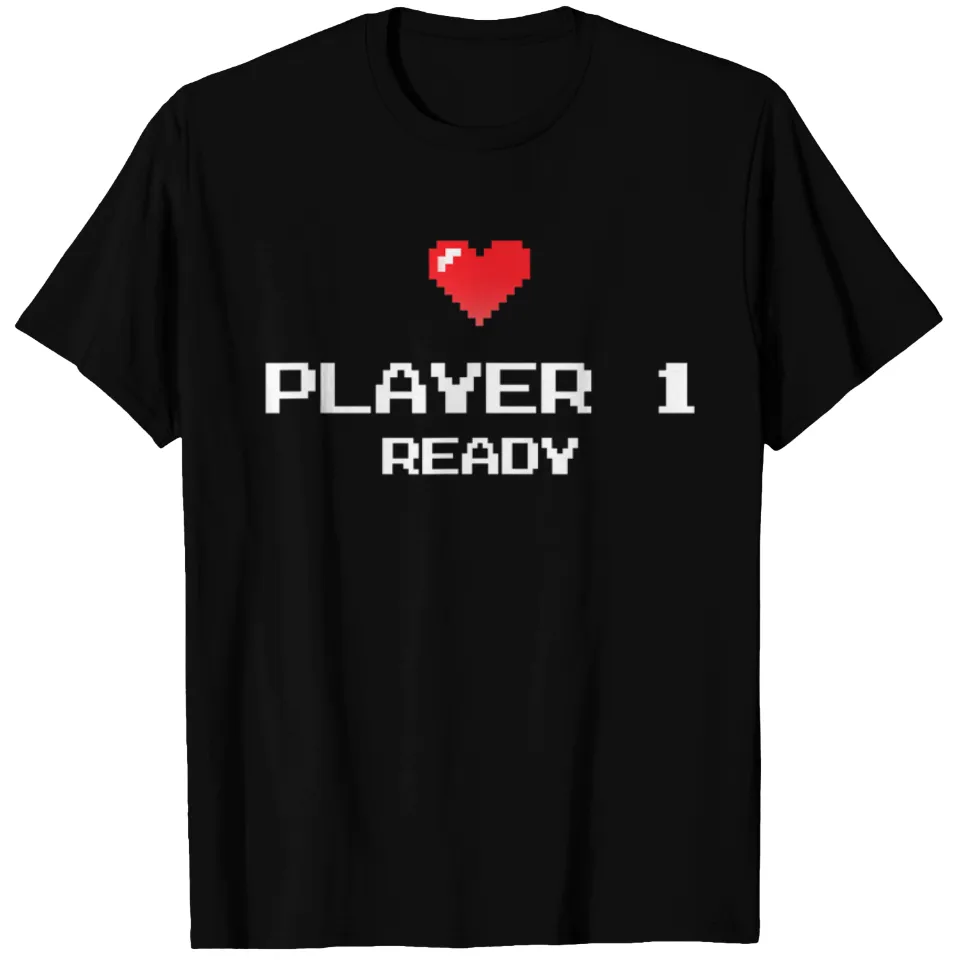 Baby Announcement T-Shirt Player 1 Ready for Men