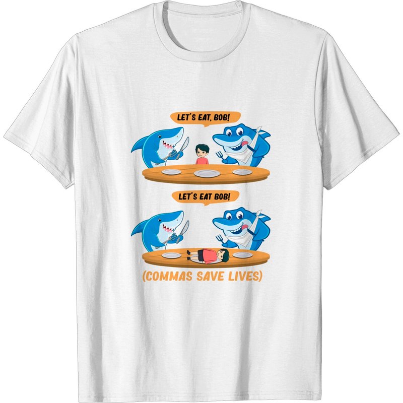 T-shirt Commas Save Lives - Humour sur la grammaire anglaise pour hommes — T-shirts pour hommes