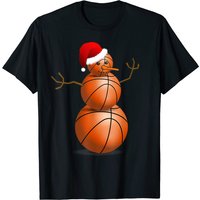 T-shirt graphique de basketball avec bonhomme de neige de Noël pour hommes — T-shirts pour hommes