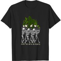 T-shirt Plants Bury Me With My Plants Skeleton pour hommes — T-shirts pour hommes