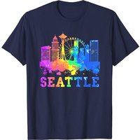 T-shirt Seattle Skyline de Washington en Aquarelle pour Hommes — T-shirts pour hommes