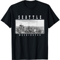 T-shirt vintage Seattle Washington Skyline Pride Space Needle — T-shirts pour hommes