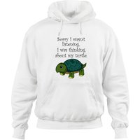 Turtle Hoodie Thinking About My Turtle Unisex Military Green — Mens Hoodies