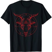 T-shirt Satanique avec Pentagramme Tête de Chèvre Baphomet pour Hommes — T-shirts pour hommes