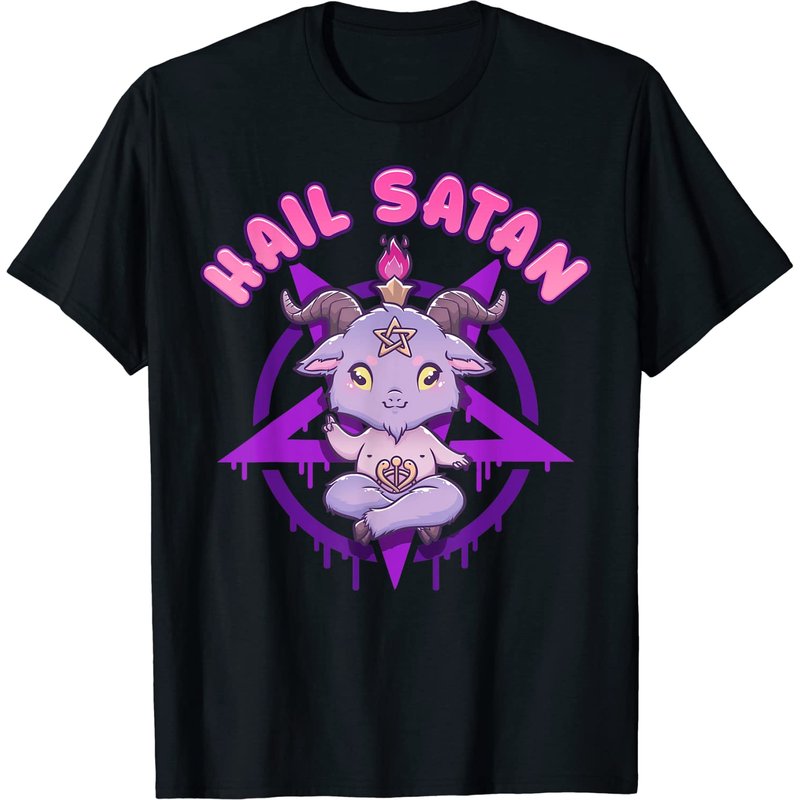 T-shirt satanique pour hommes avec design de pentagramme et Baphomet — T-shirts pour hommes