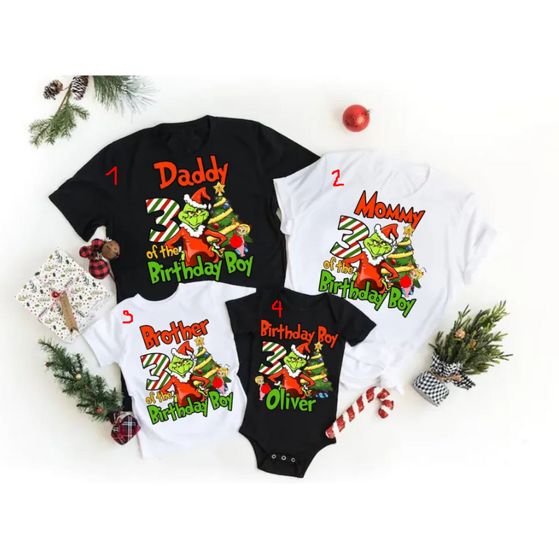 T-shirt personnalisé Grinch pour Noël et anniversaire pour hommes