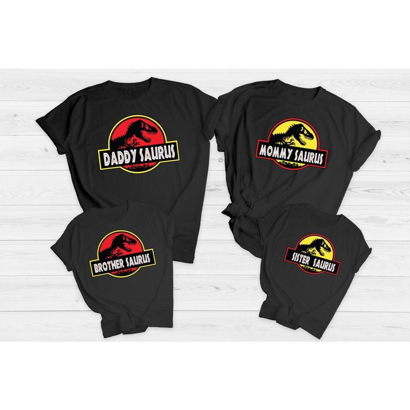 Dinosaur Saurus Family Matching T-Shirts for Men