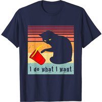 T-shirt Vintage Chat Noir "Do What I Want" pour Hommes
