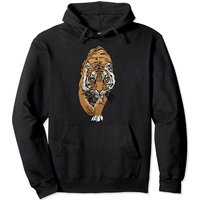 Tiger Predator Animal Motif Pullover Hoodie — Mens Hoodies