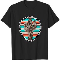 Serape Cow Print Cactus Leopard Turquoise T-Shirt for Men — Mens T Shirts