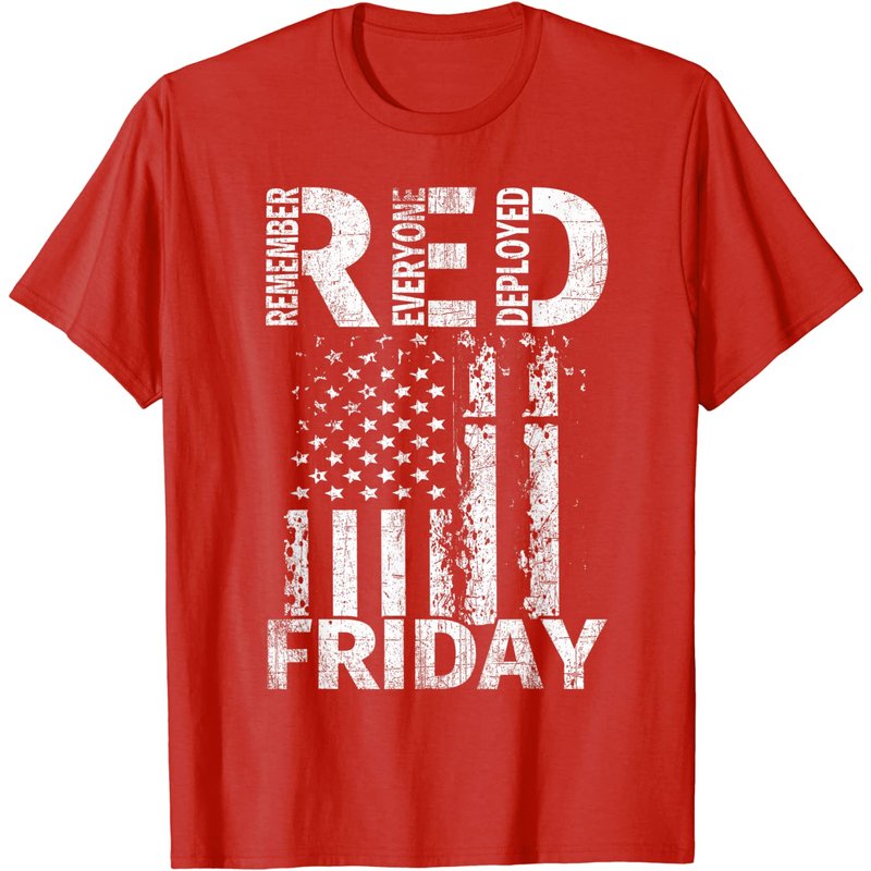 T-shirt Red Friday Remember Everyone Deployed avec drapeau des États-Unis — T-shirts pour hommes