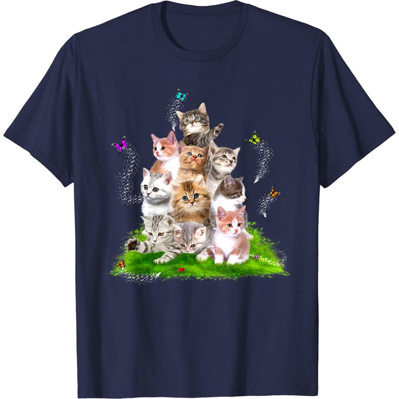 Kittens Cat Lover T-Shirt for Men in Black — Mens T Shirts