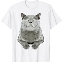 Grey Cat Smile Eager Face T-Shirt for Men