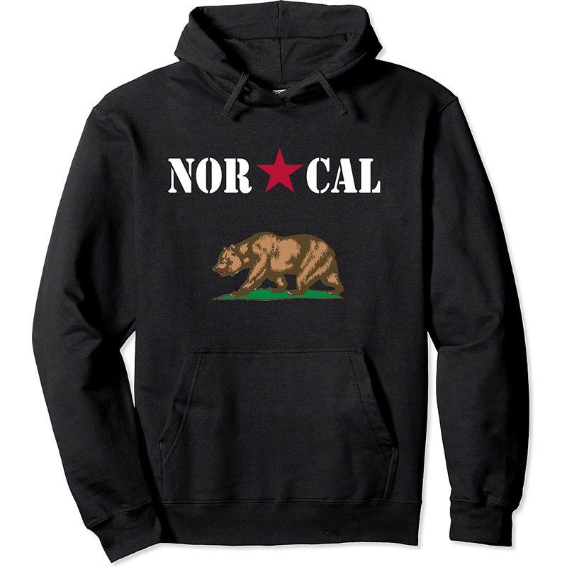 Hoodie Logo California Bear Norcal avec ours et étoile — Sweats à capuche pour hommes