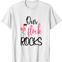 T-shirt Flamingo Sayings Our Flock Rocks pour hommes — T-shirts pour hommes