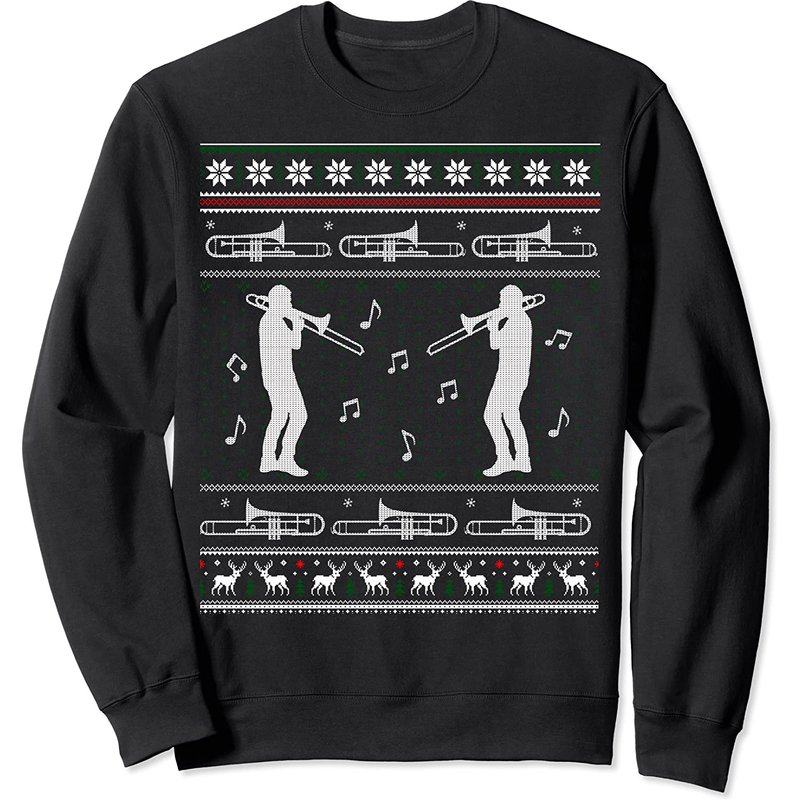 Sweatshirt Trombone Noël Band Drôle pour Unisexe