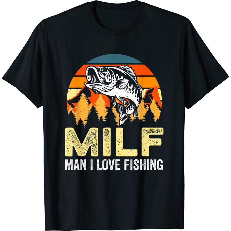 T-shirt Mountain Milf Homme J'aime la pêche et les montagnes — T-shirts pour hommes
