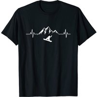 T-Shirt Moutain Snowboarder pour Hommes - Noir — T-shirts pour hommes