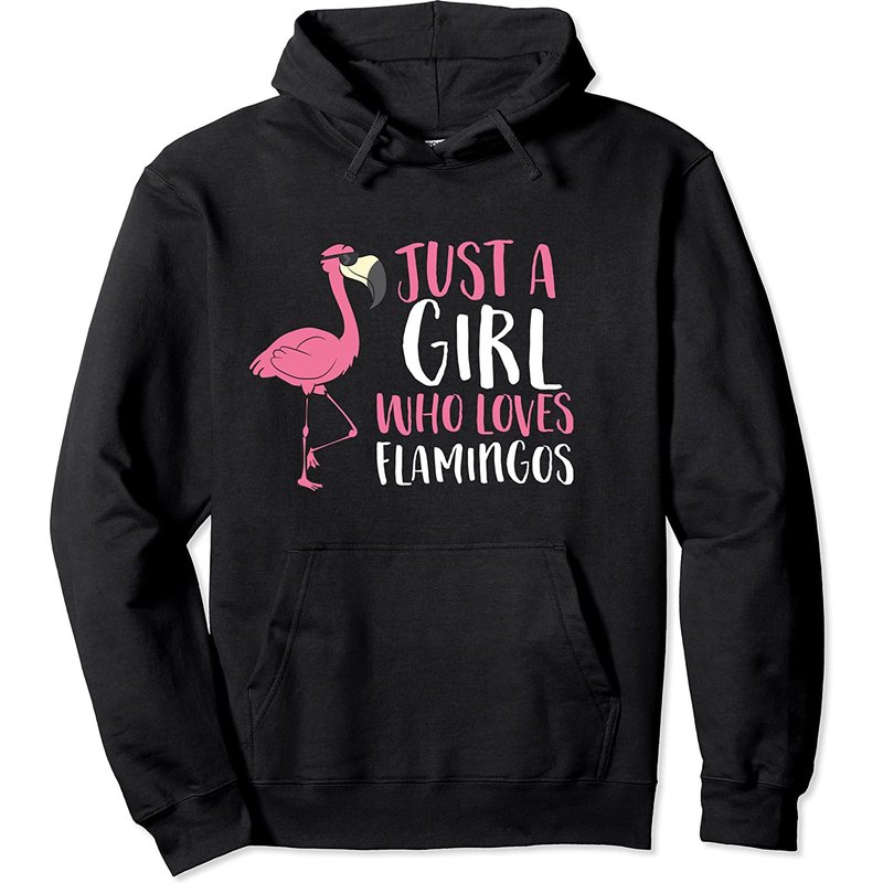 Hoodie Puns Flamant Rose pour Unisexe - Just A Girl Who Loves Flamingos — Sweats à capuche pour hommes