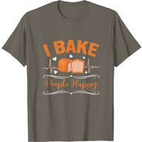 T-shirt Bakers I Bake People Happy pour hommes en noir — T-shirts pour hommes