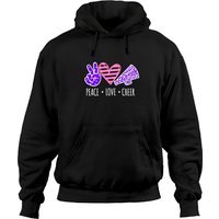 Hoodie unisexe Peace Love Cheer Cheerleader — Sweats à capuche pour hommes
