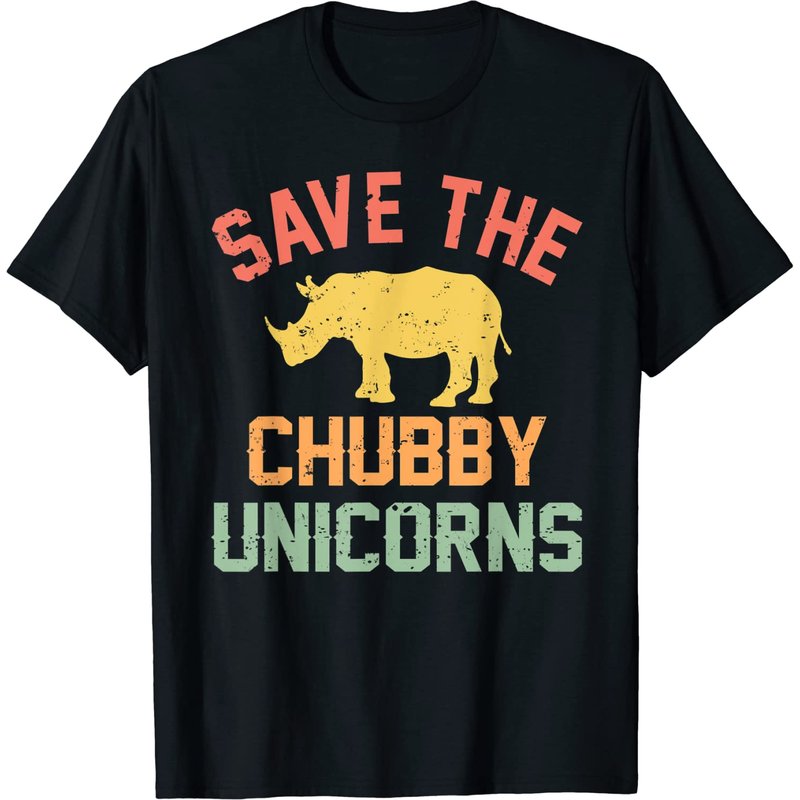 Save The Chubby Unicorns Men's T-Shirt in Black — Mens T Shirts