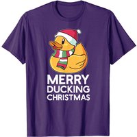 T-shirt pour hommes Merry Ducking Christmas avec meme de canard Santa