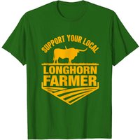 Soutenez votre éleveur de vaches Longhorn du Texas T-shirt pour hommes